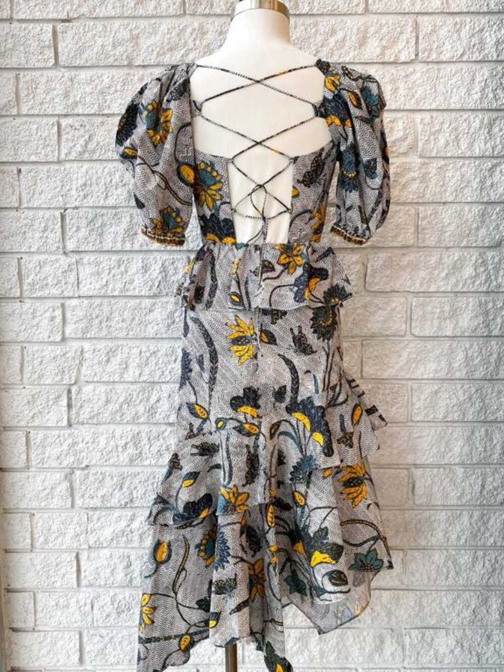 Ulla Johnson MARIE Midi Dress Tie Back Ruffle Tiered Floral Handkerchief Maxi - Picture 13 of 15